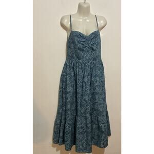 NWT O.P.T. One Pretty Time Floral Sun Dress Med Blue Floral Anthropologie